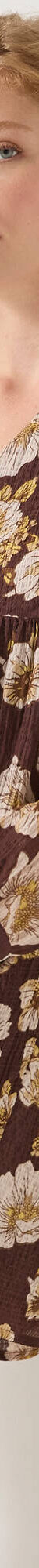 Robe courte texturée imprimée floral (chocolat) Robe courte texturée imprimée floral (chocolat)